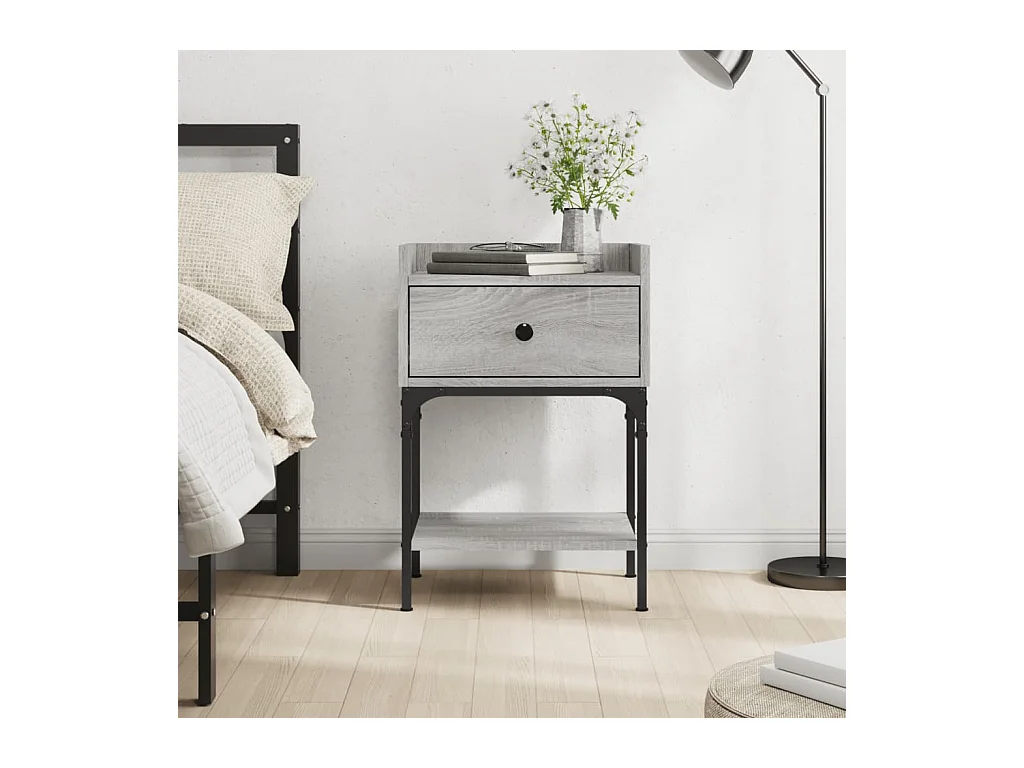 Table de chevet sonoma gris 40,5x31x60 cm bois d'ingénierie