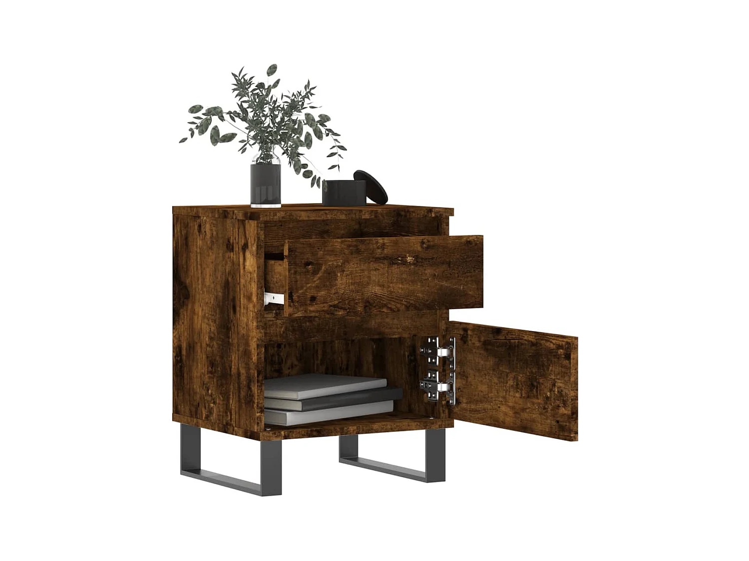 Comodini 2 pezzi rovere affumicato 40x35x50 cm legno ingegnerizzato