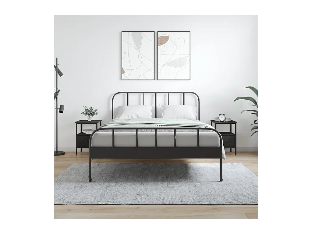 Mesitas de noche 2 piezas negras 34x36x50 cm madera de ingeniería