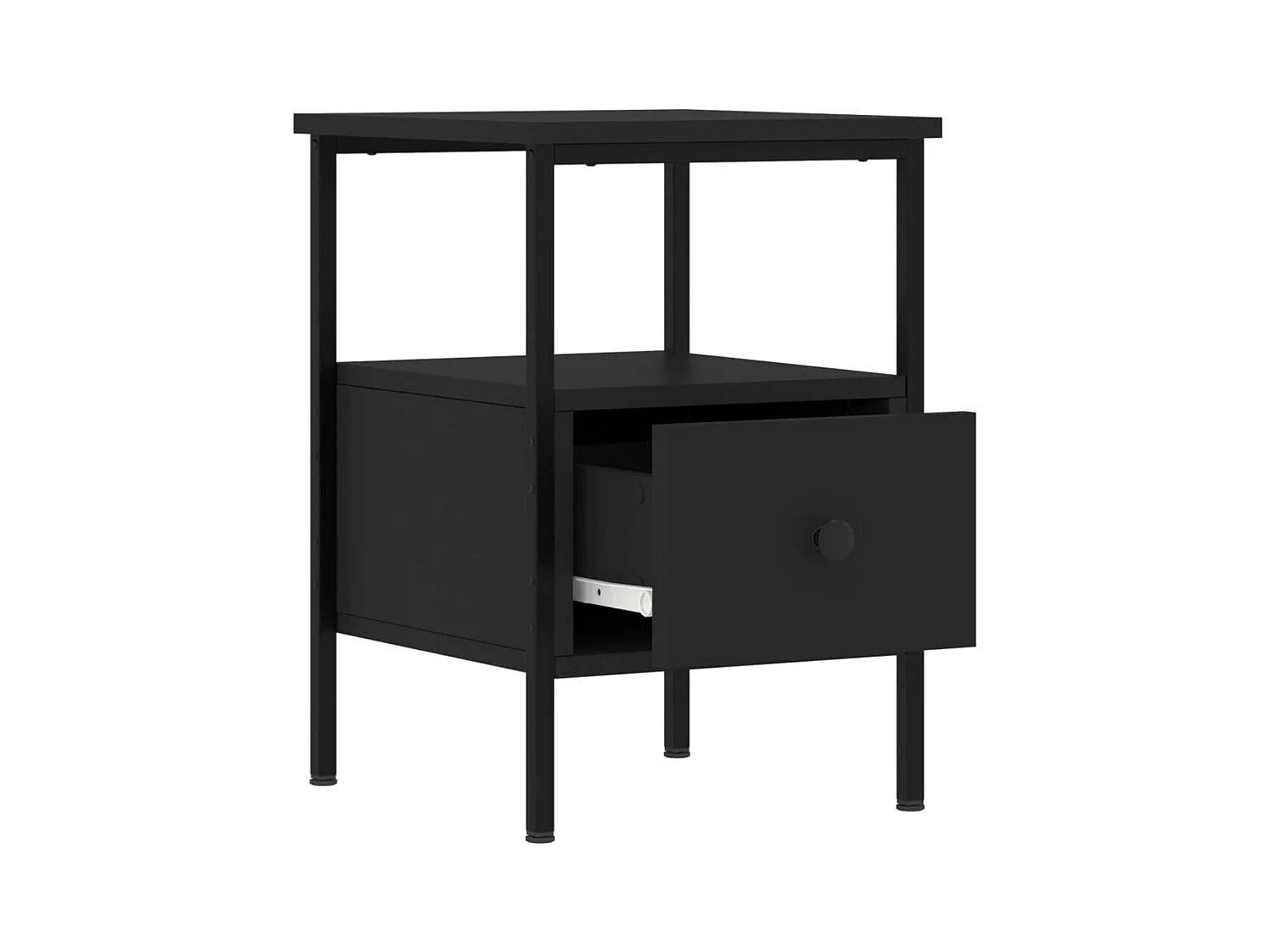 Mesitas de noche 2 piezas negras 34x36x50 cm madera de ingeniería