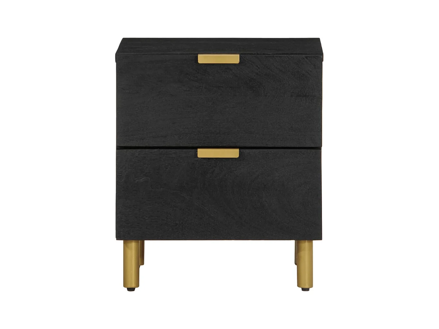 Tables de chevet 2 pcs noir 40x33x46 cm bois de manguier solide