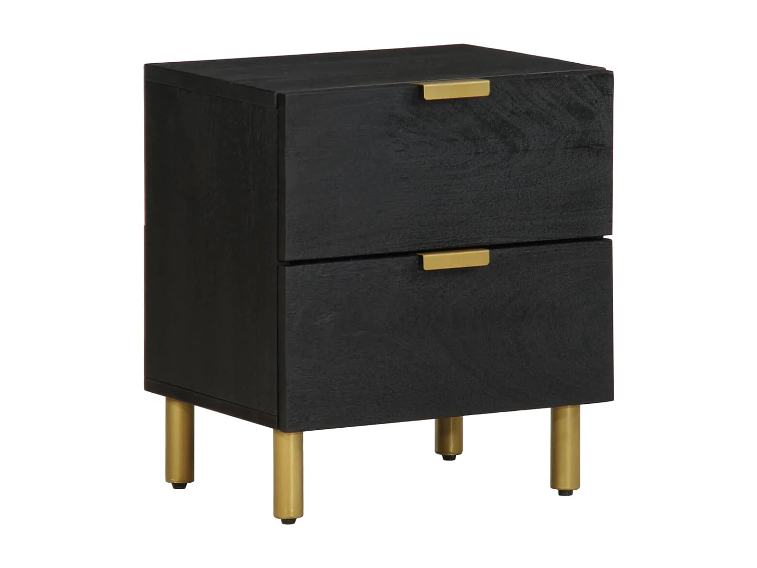 Tables de chevet 2 pcs noir 40x33x46 cm bois de manguier solide