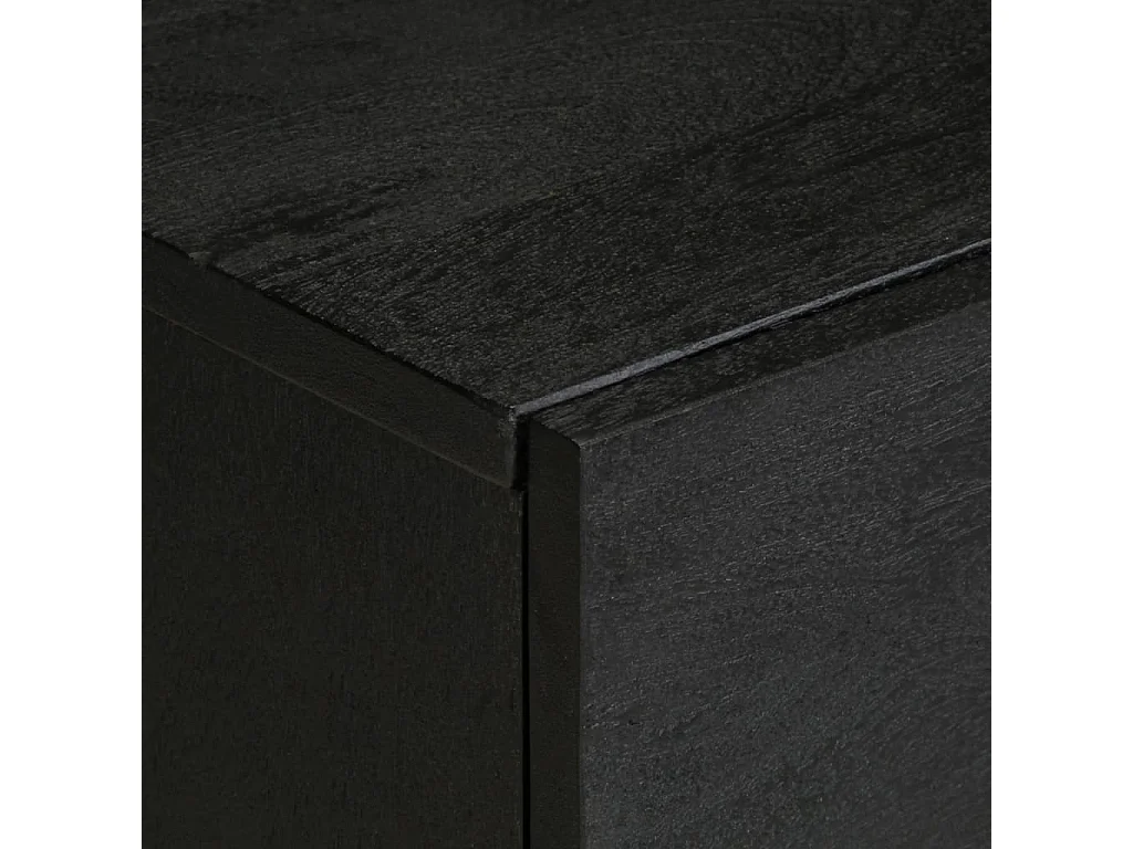 Tables de chevet 2 pcs noir 40x33x46 cm bois de manguier solide