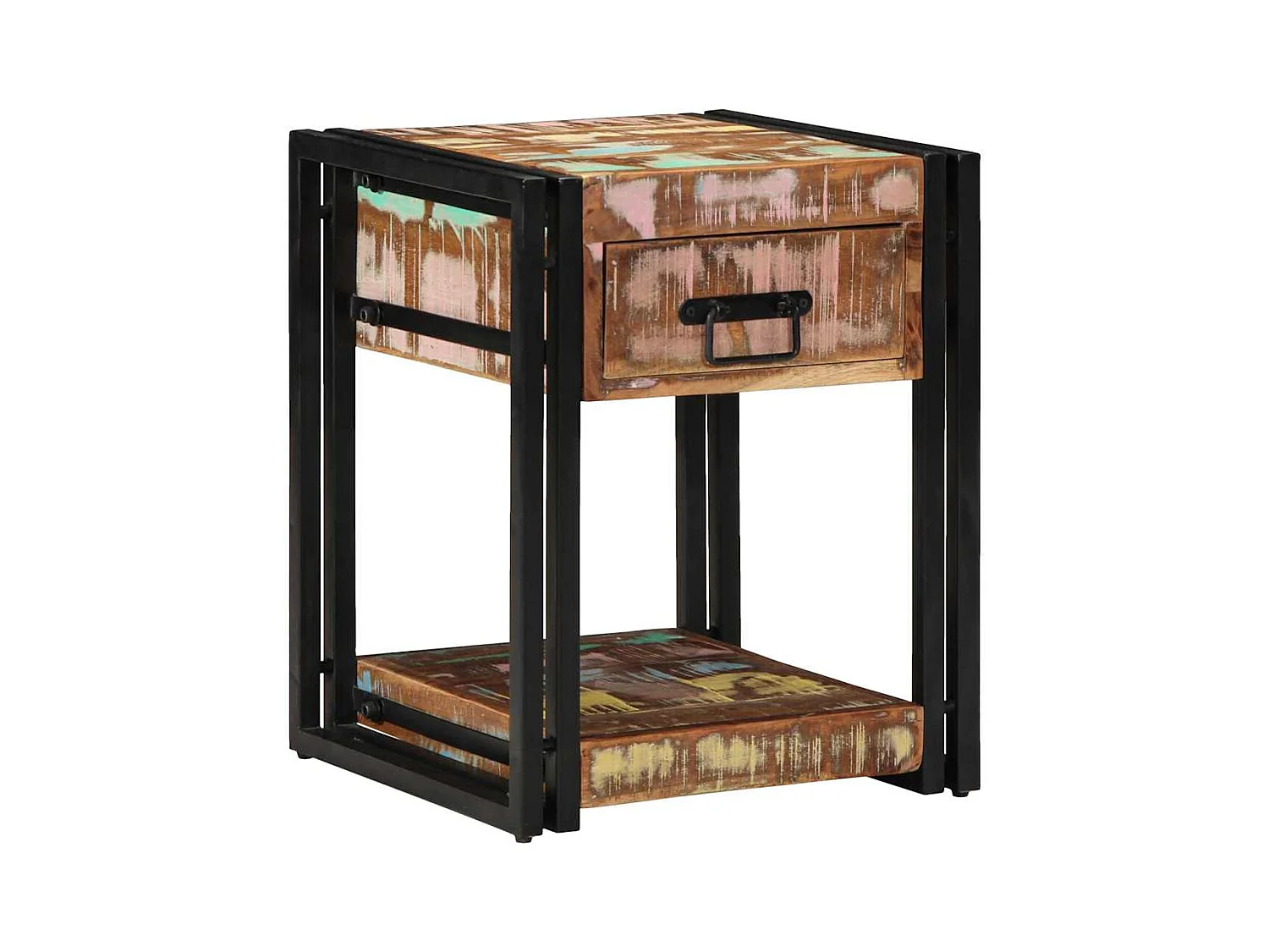 Nachtkastje 40 x 40 x 50 cm massief gerecycled hout