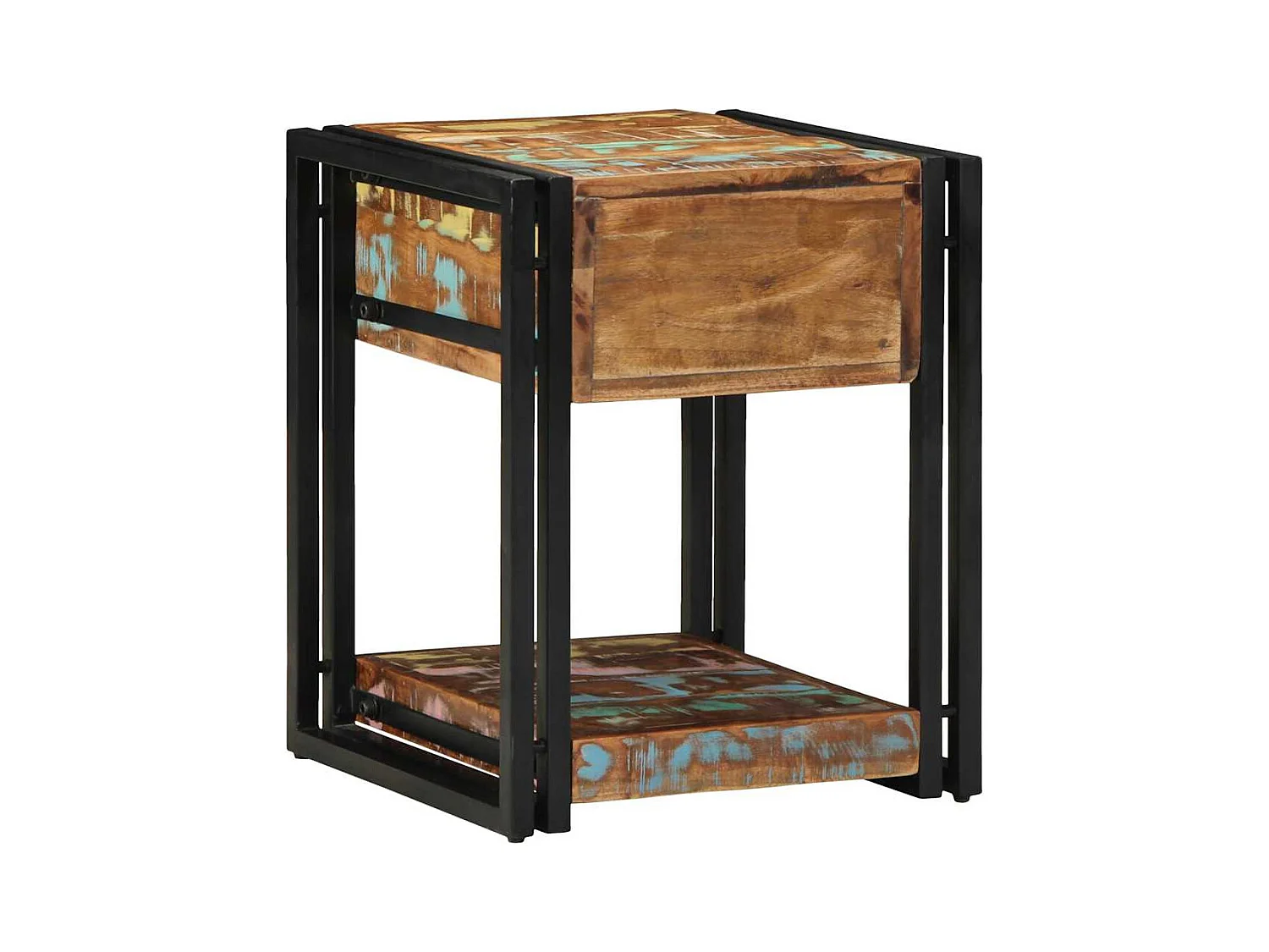 Nachtkastje 40 x 40 x 50 cm massief gerecycled hout