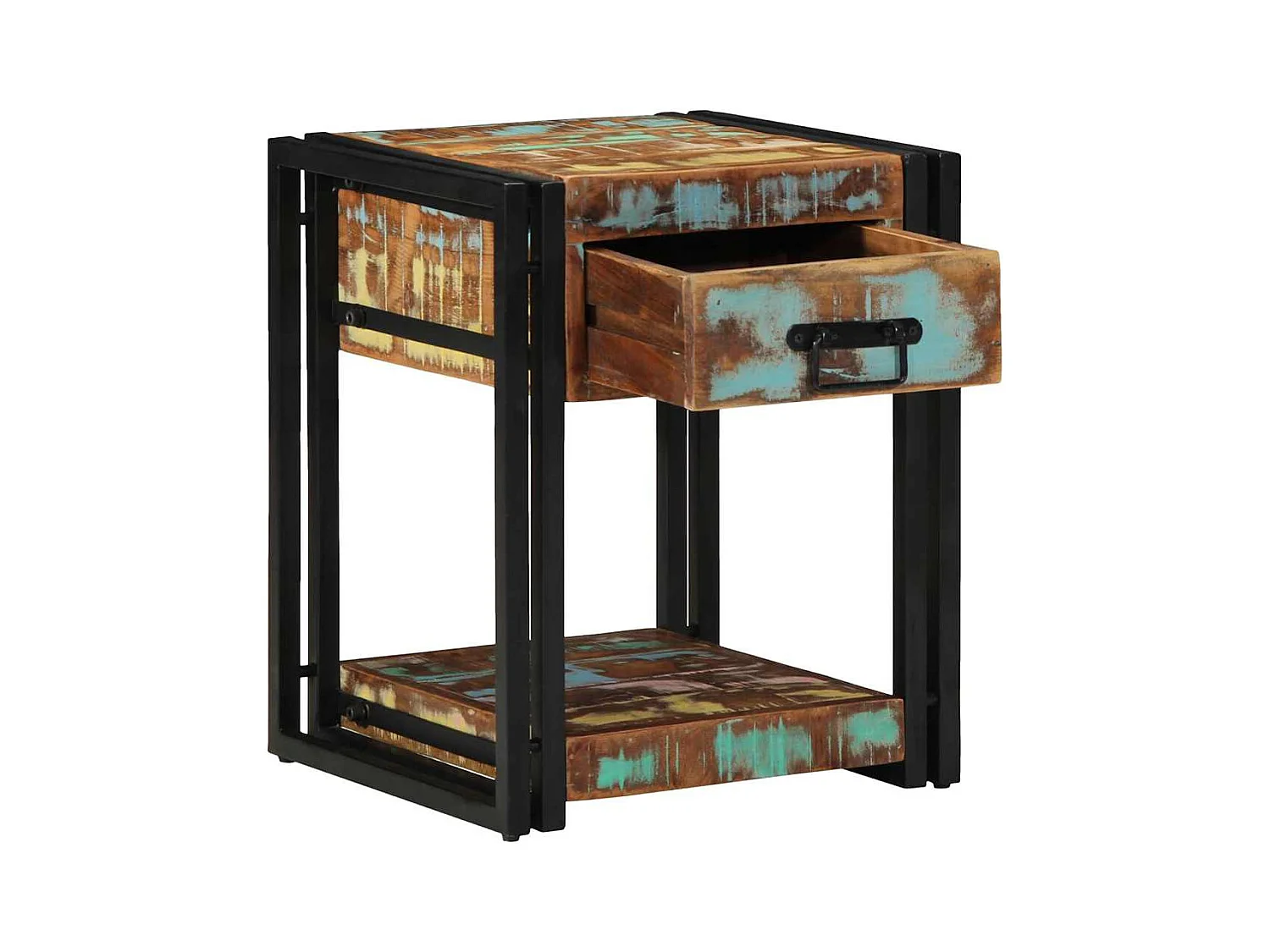 Cabinet de chevet 40 x 40 x 50 cm bois de récupération massif