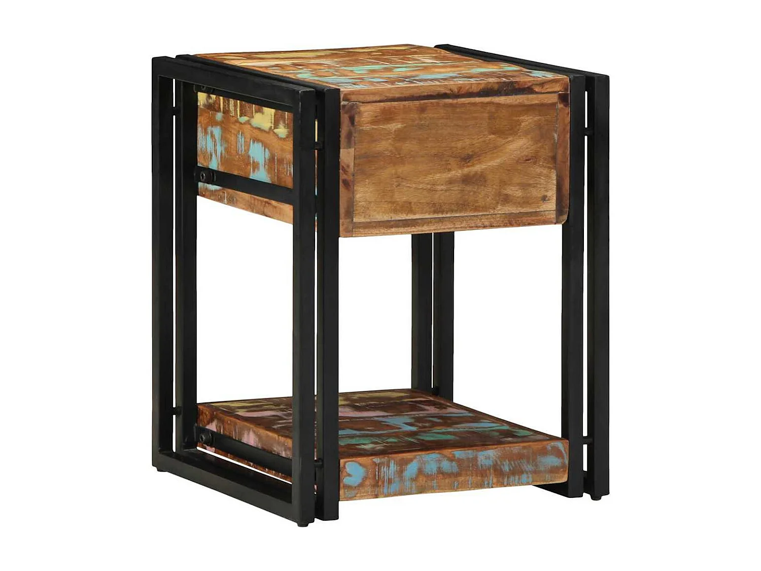 Cabinet de chevet 40 x 40 x 50 cm bois de récupération massif