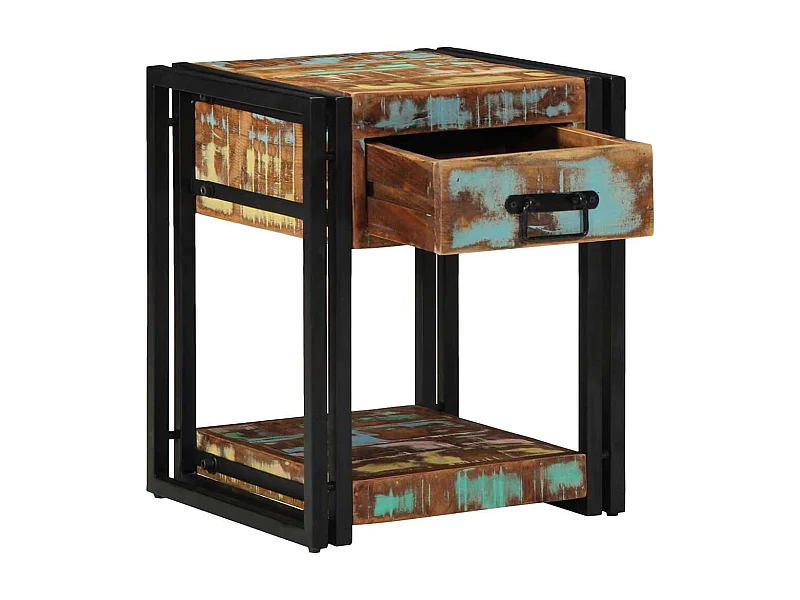 Cabinet de chevet 40 x 40 x 50 cm bois de récupération massif