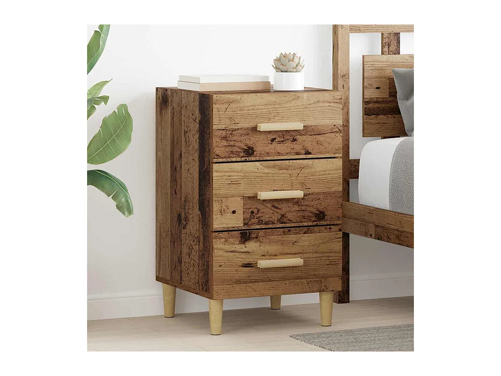 Comodino in legno antico 40 x 40 x 66 cm Legno ingegnerizzato