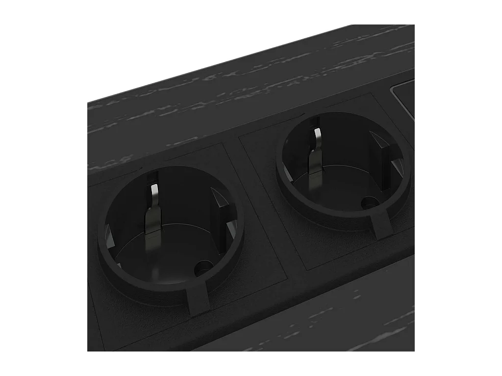 Mesita de noche con estación de carga y cajón en roble negro