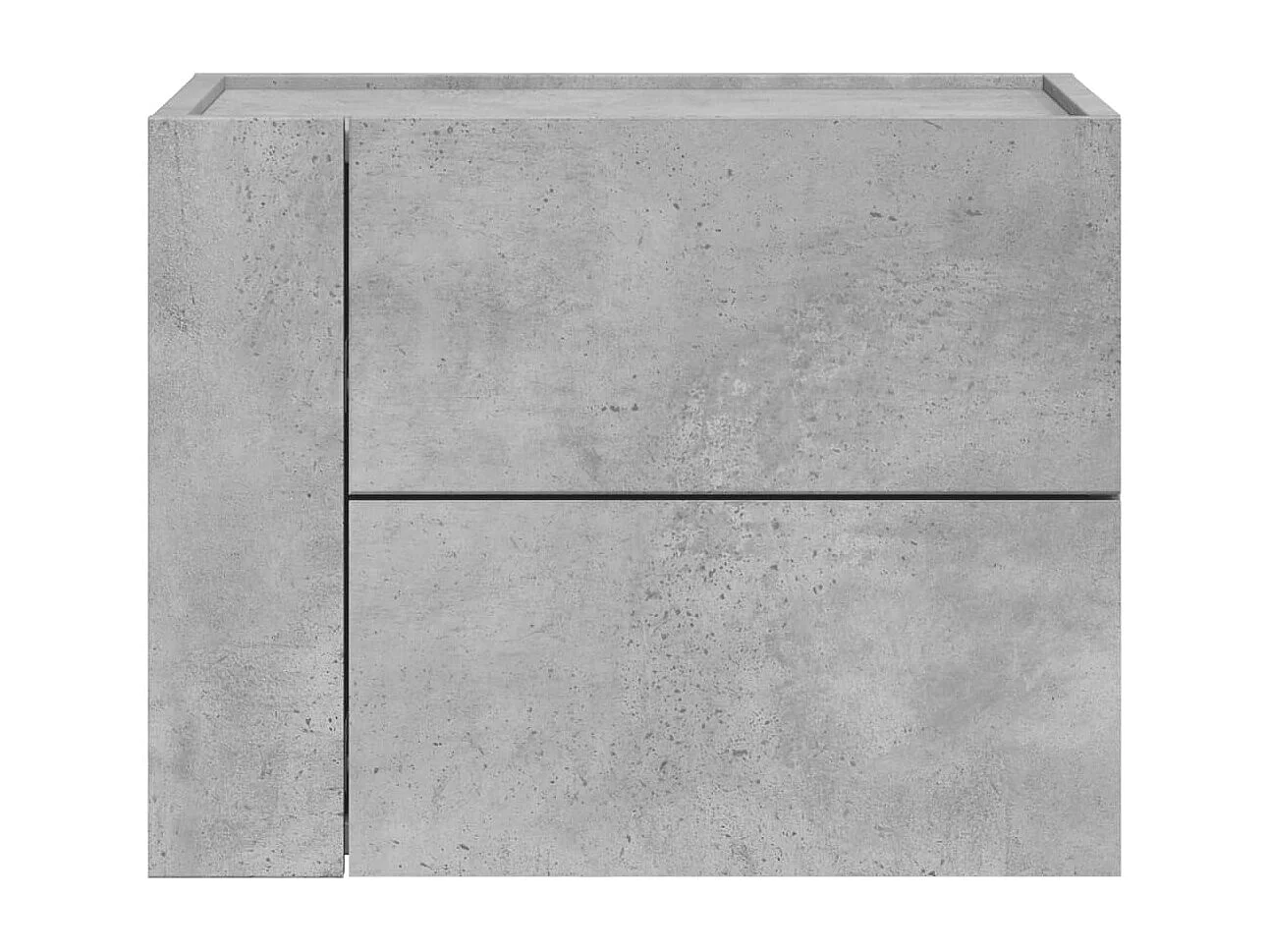 Table de chevet murale gris béton 45x30x35 cm