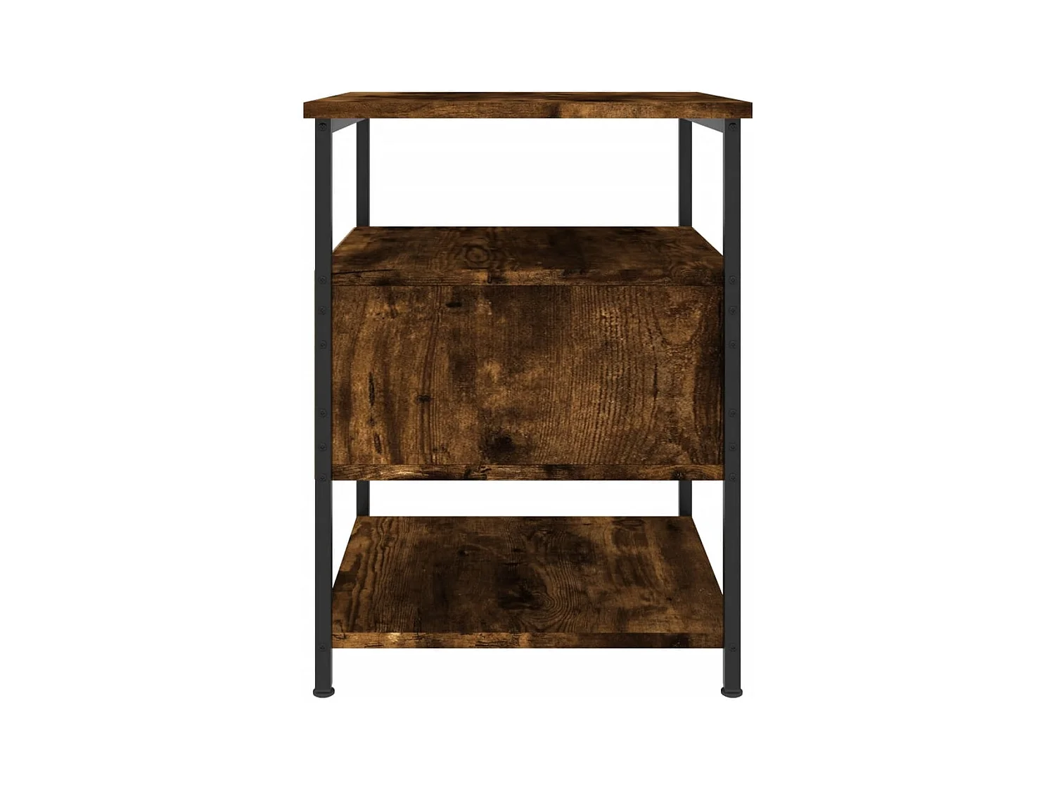 Table de chevet chêne fumé 40x42x56 cm bois d'ingénierie