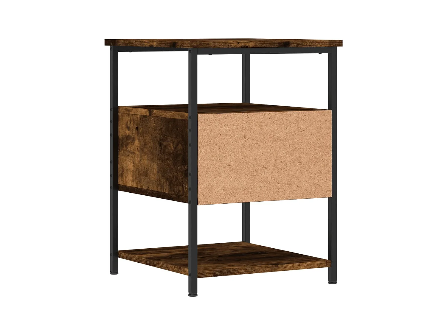 Table de chevet chêne fumé 40x42x56 cm bois d'ingénierie