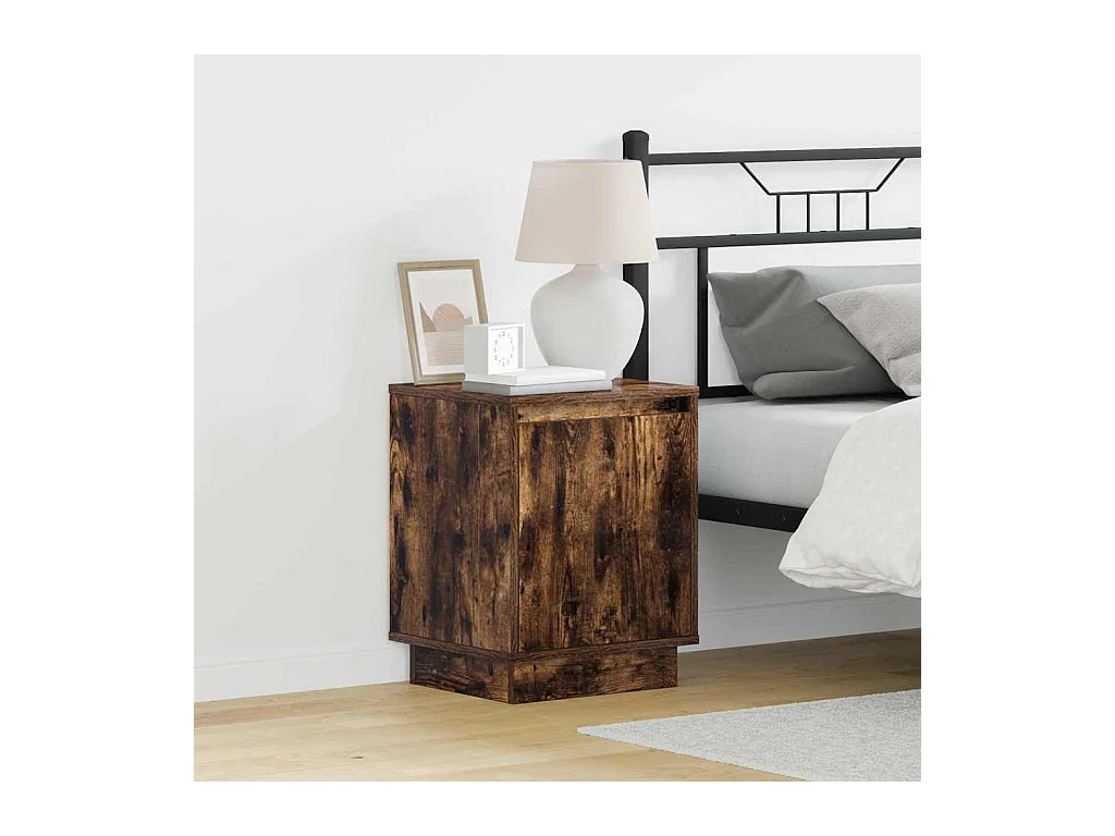 Nachtkastje met 2 stuks Gerookt eiken 39 x 34,5 x 50 cm