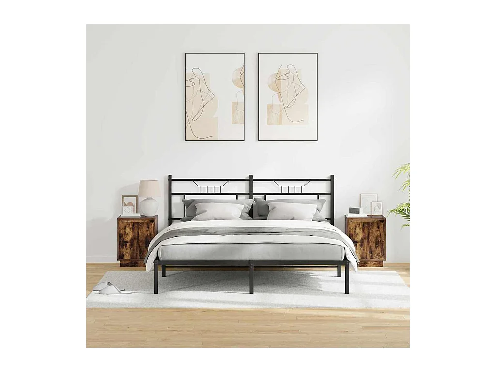 Nachtkastje met 2 stuks Gerookt eiken 39 x 34,5 x 50 cm