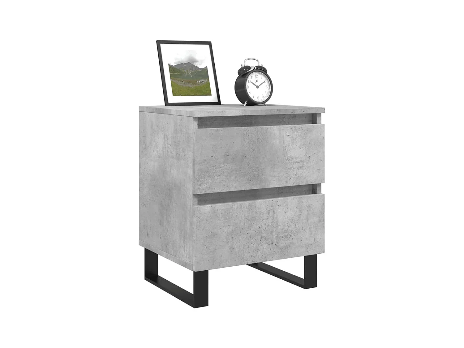 Mesita de noche de madera de ingeniería gris hormigón 40x35x50 cm