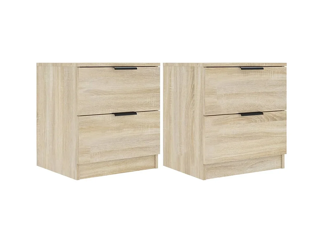 Juego de mesita de noche de 2 piezas de madera de ingeniería de roble Sonoma