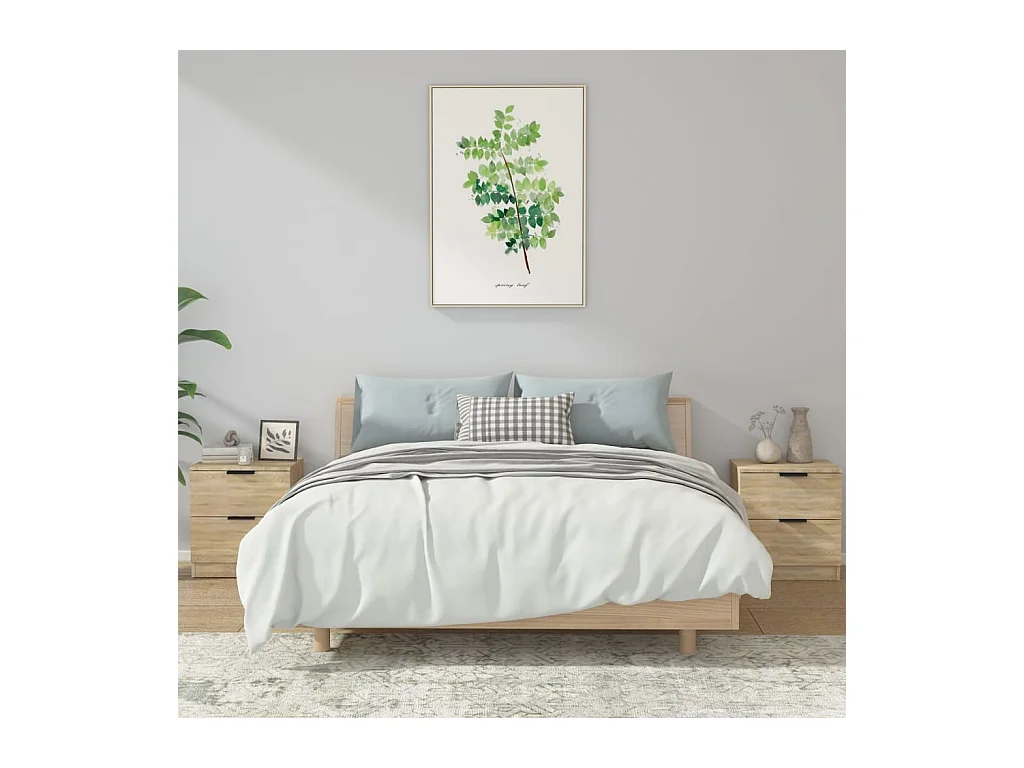 Set comodino 2 pezzi in rovere Sonoma, legno ingegnerizzato
