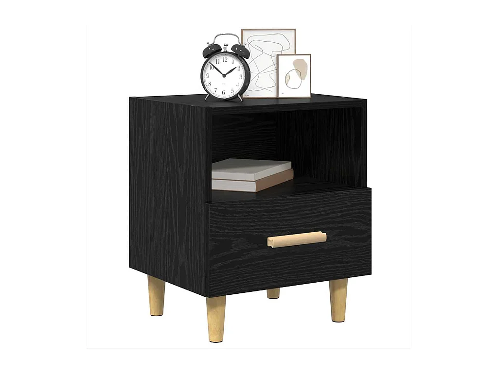 Nachtkastje 2 stuks Zwarte eik 40 x 35 x 47,5 cm