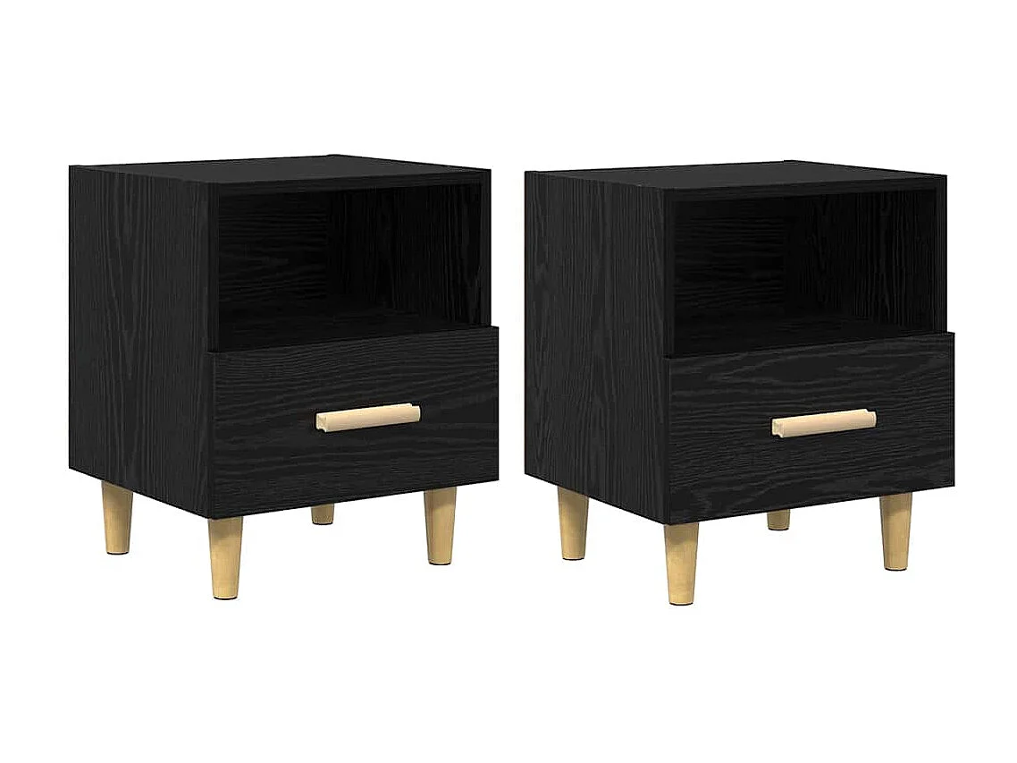 Cabinet de chevet 2 pcs Chêne noir 40 x 35 x 47.5 cm