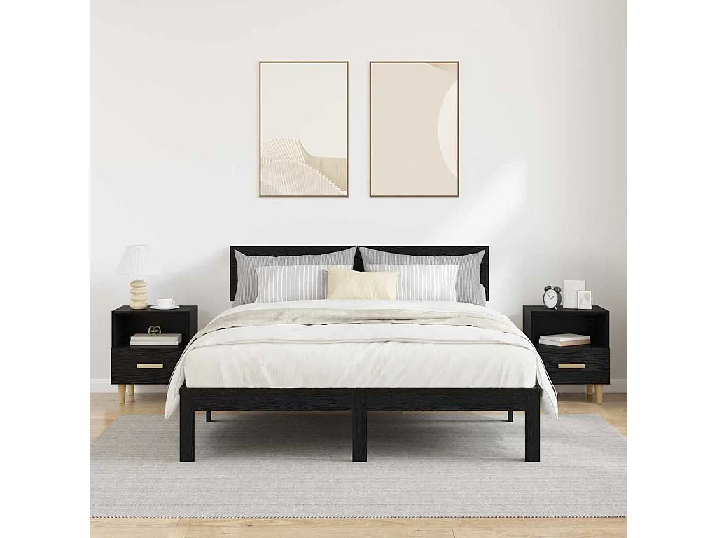 Cabinet de chevet 2 pcs Chêne noir 40 x 35 x 47.5 cm