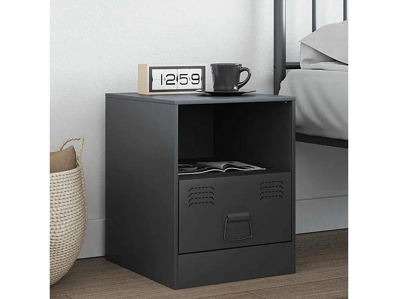 Comodino antracite 34,5x39x44 cm acciaio
