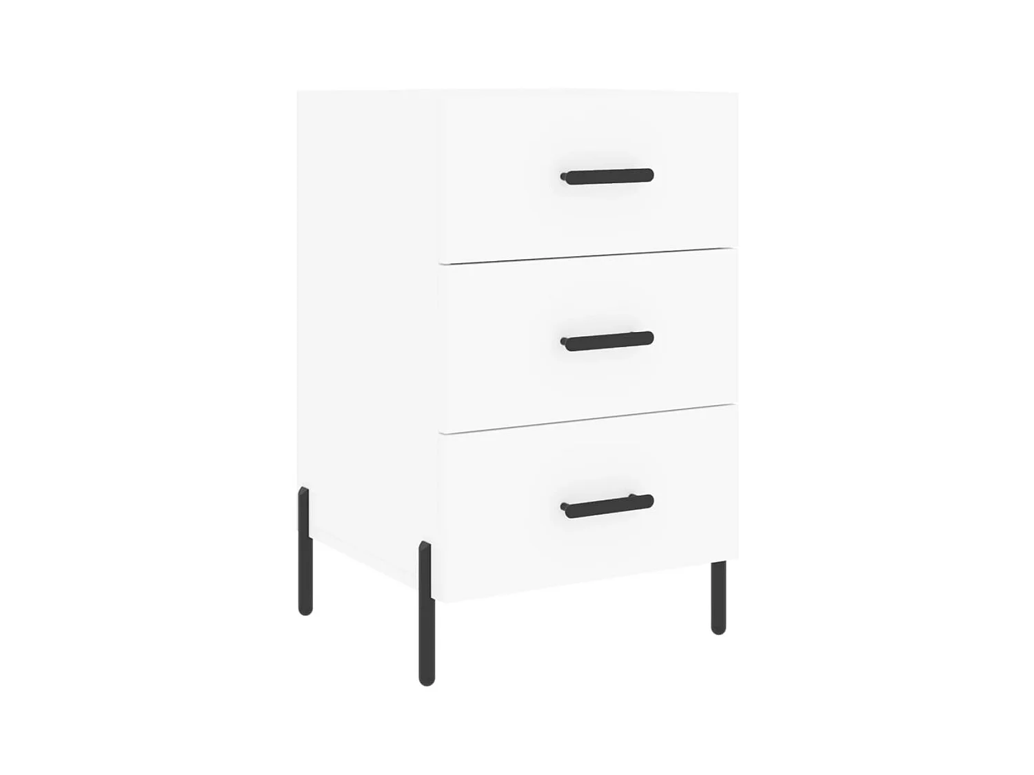 Wit nachtkastje 40x40x66 cm bewerkt hout