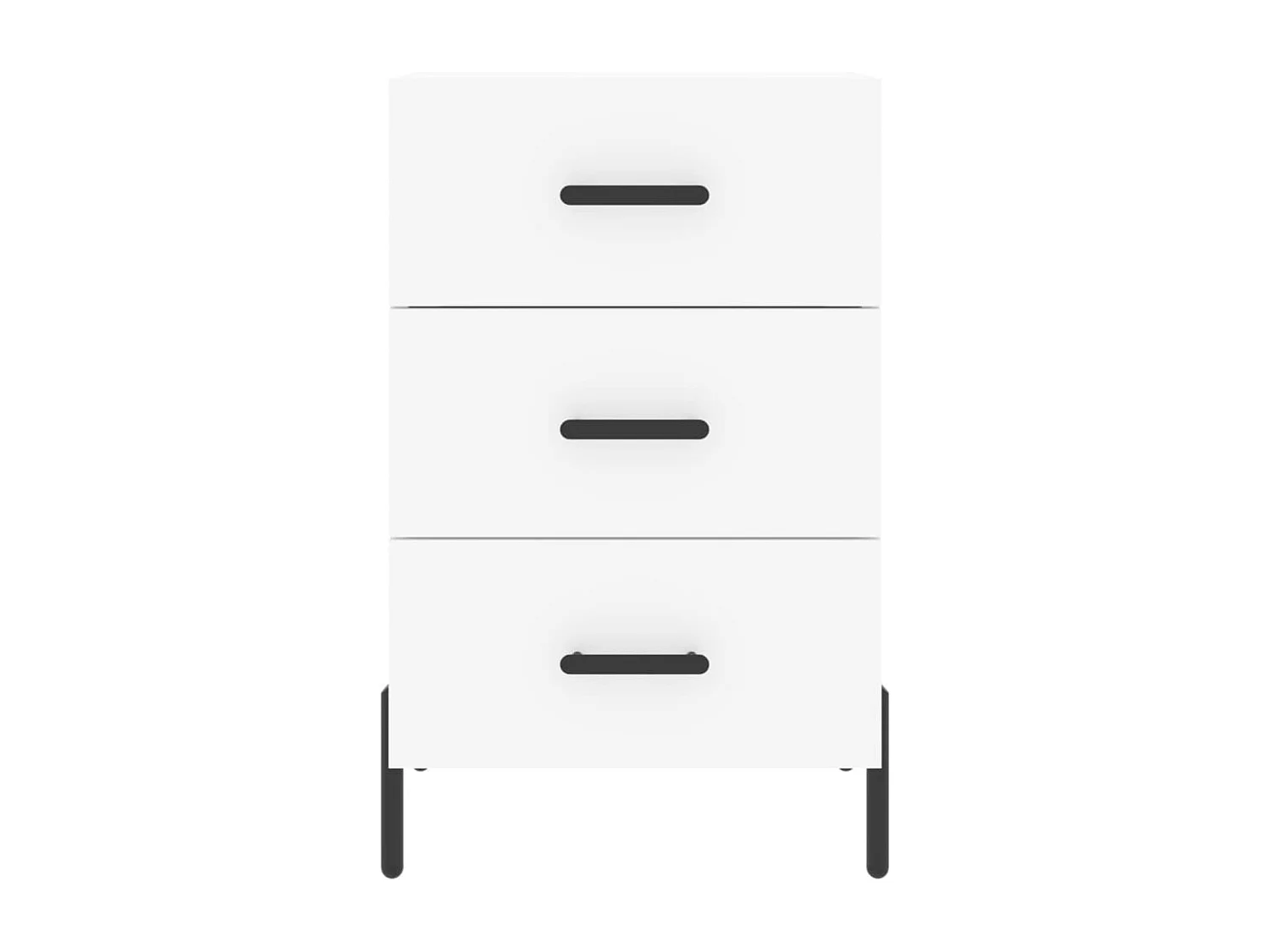 Mesita de noche blanca 40x40x66 cm madera de ingeniería