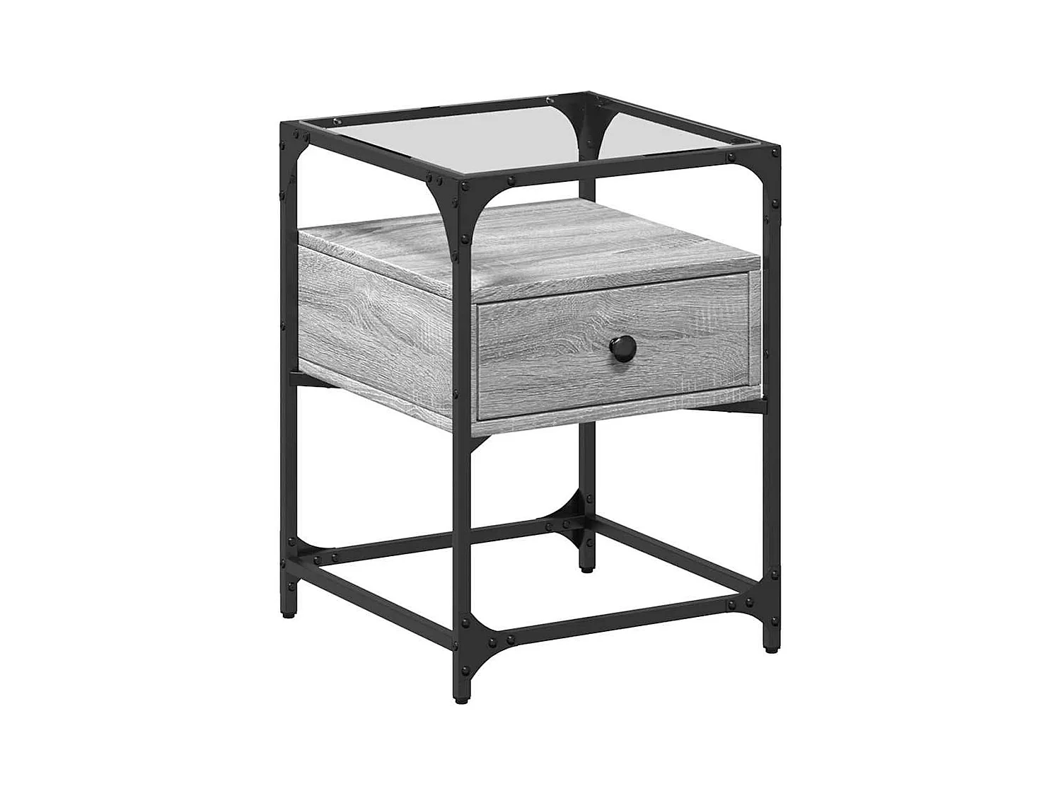 Mesitas de noche 2 piezas gris sonoma 40x40x55 cm madera de ingeniería