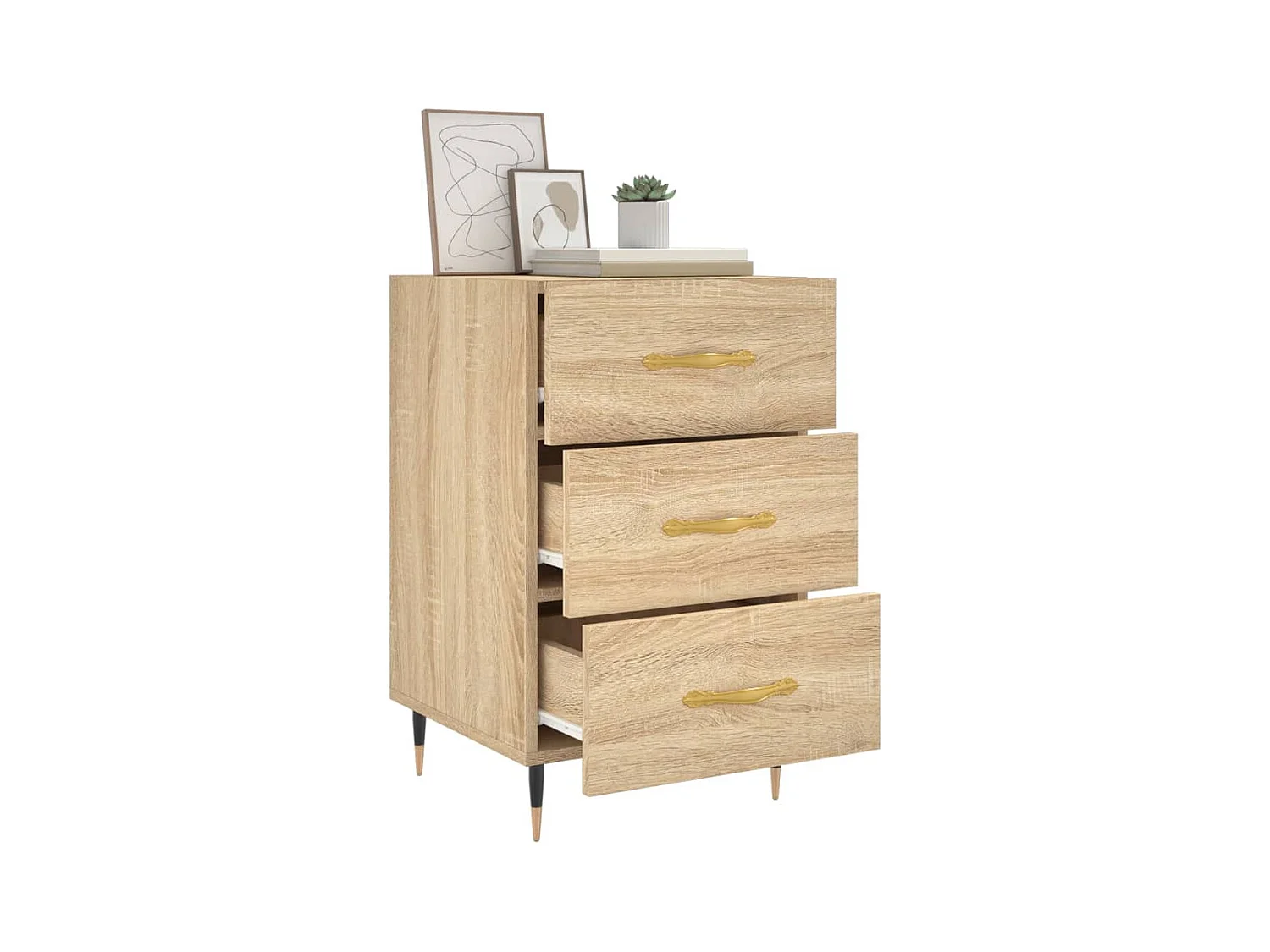 Comodino in rovere Sonoma 40x40x66 cm in legno ingegnerizzato