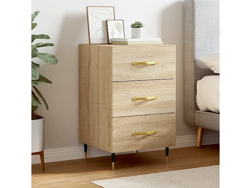 Table de chevet chêne sonoma 40x40x66 cm bois d'ingénierie