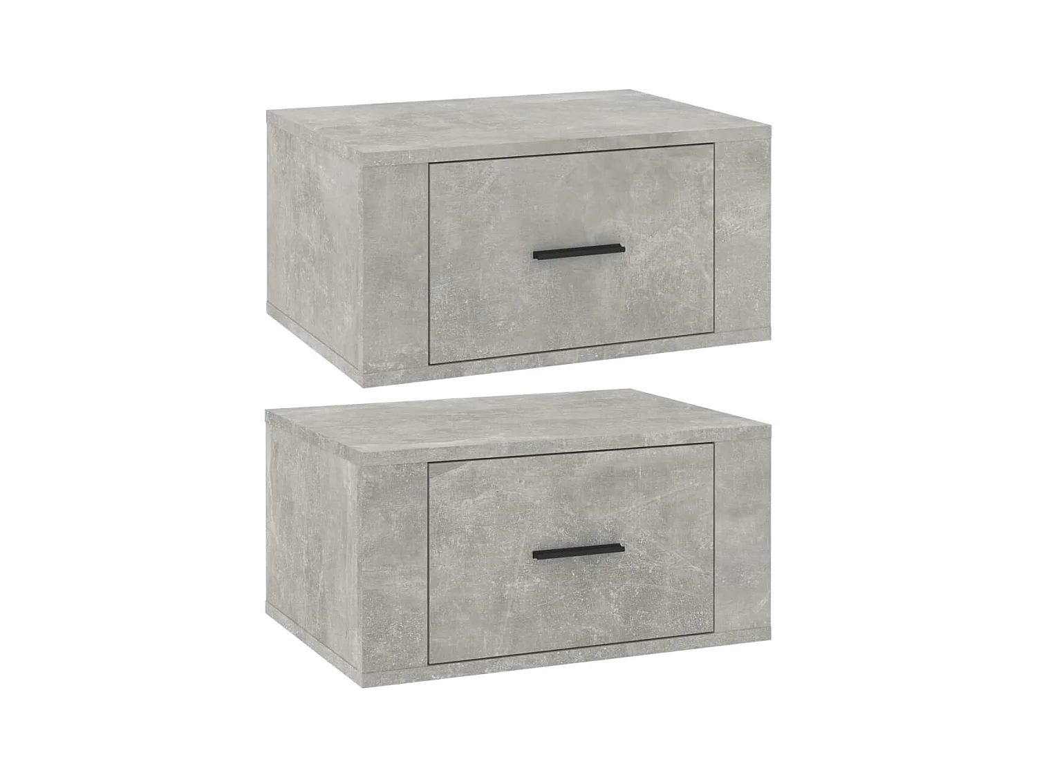 Mesitas de noche de pared 2 uds Gris hormigón 50x36x25 cm