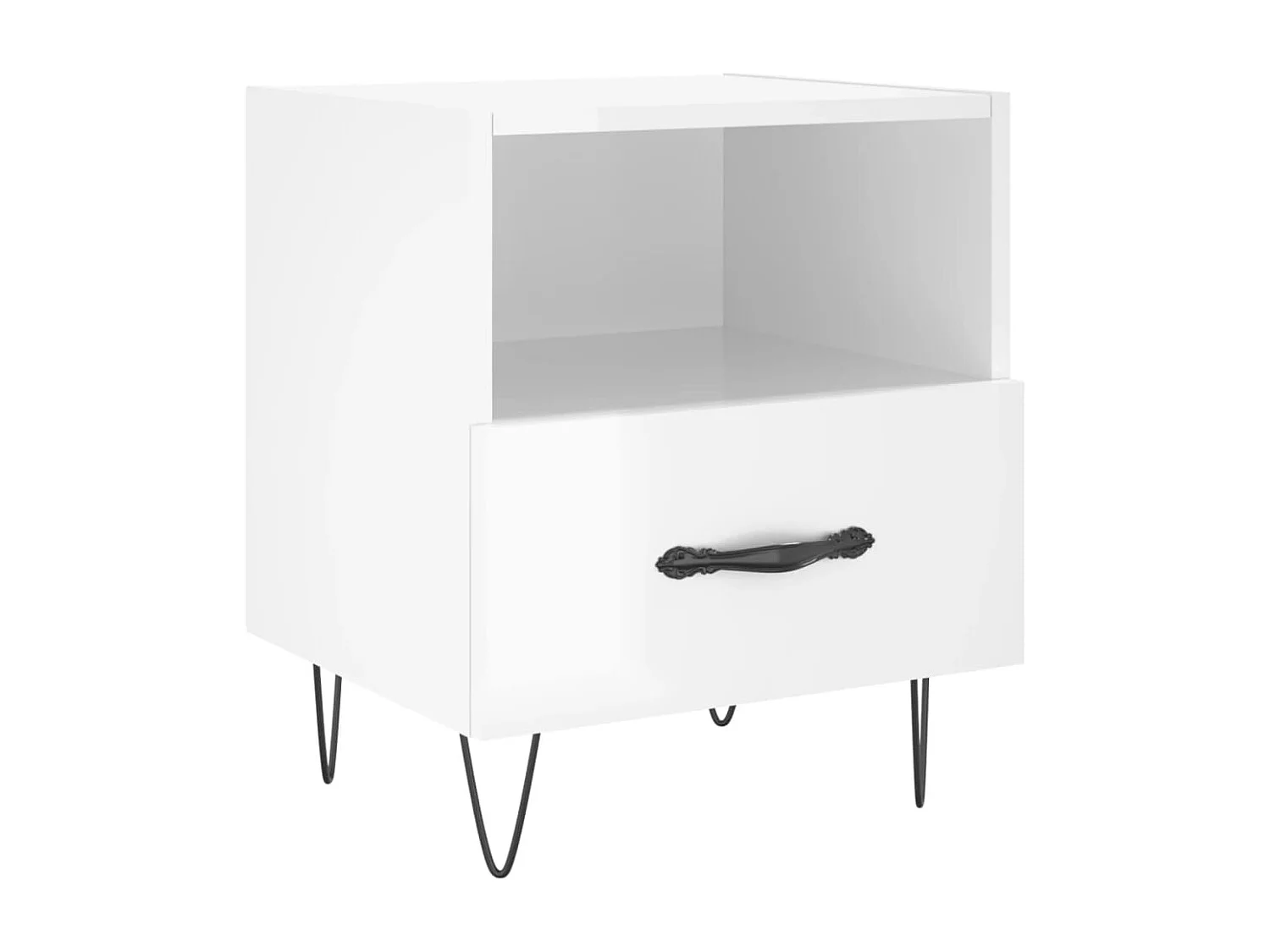 Tables de chevet 2 pcs blanc brillant 40x35x47,5 cm