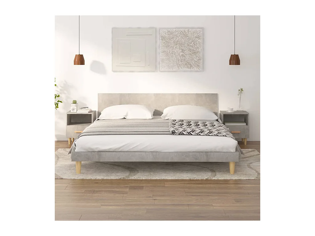 Tables de chevet 2 pcs Gris béton 40x35x47 cm