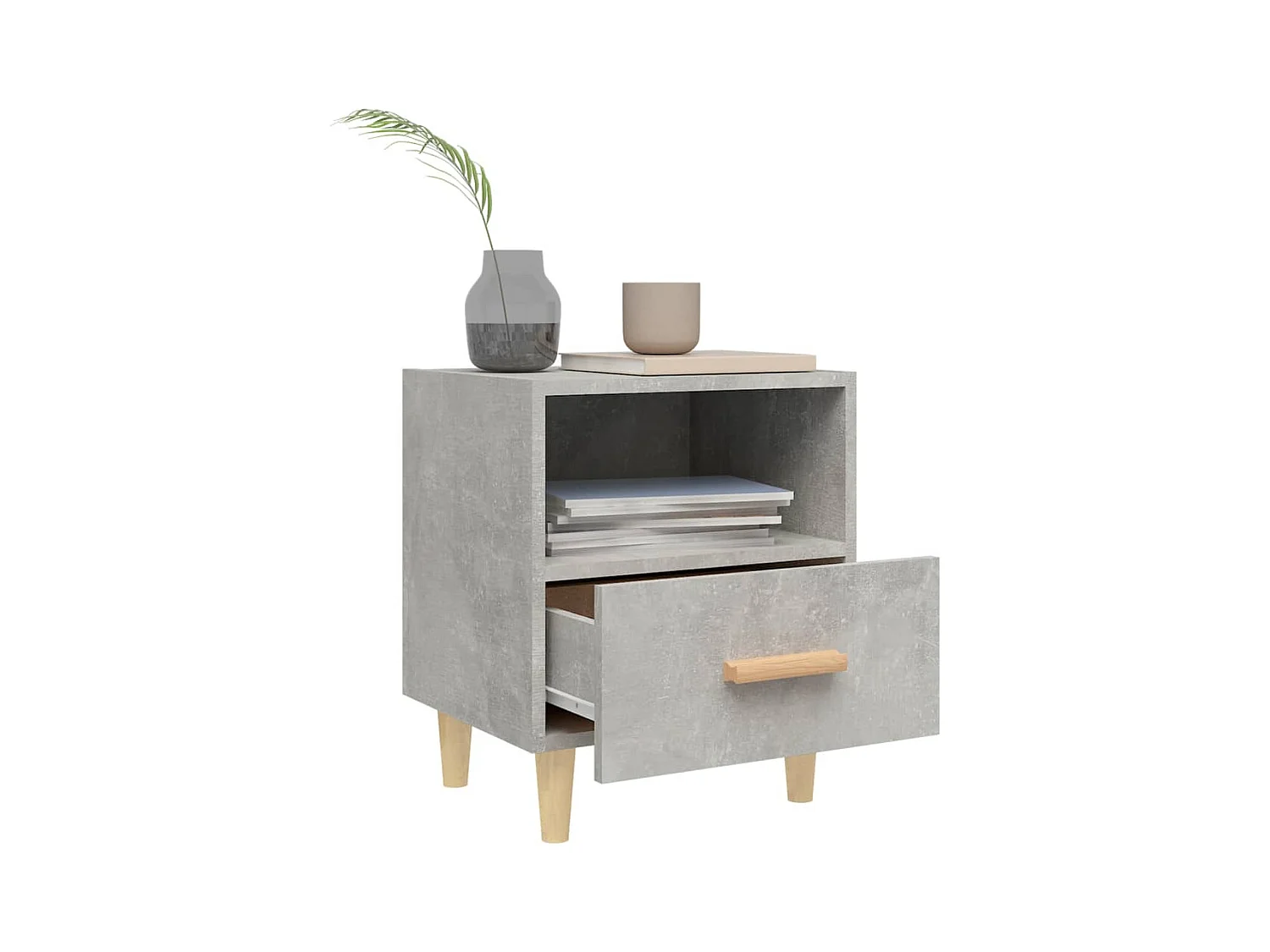 Tables de chevet 2 pcs Gris béton 40x35x47 cm