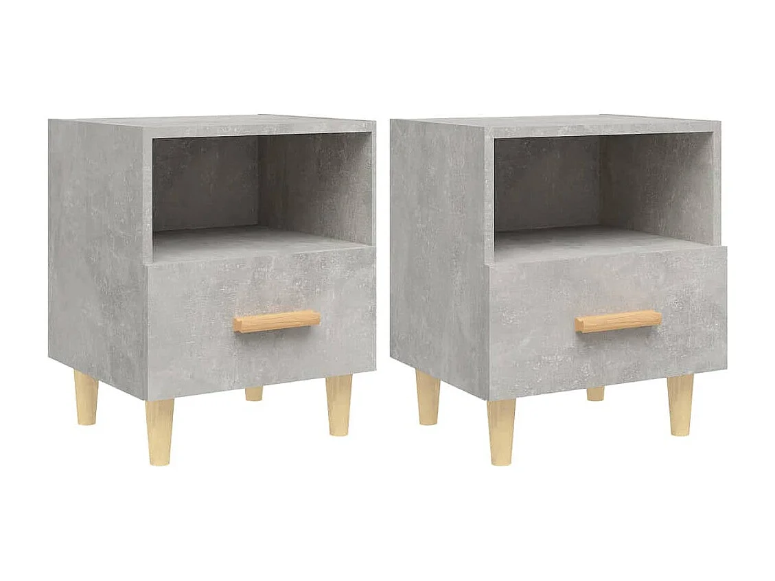 Tables de chevet 2 pcs Gris béton 40x35x47 cm