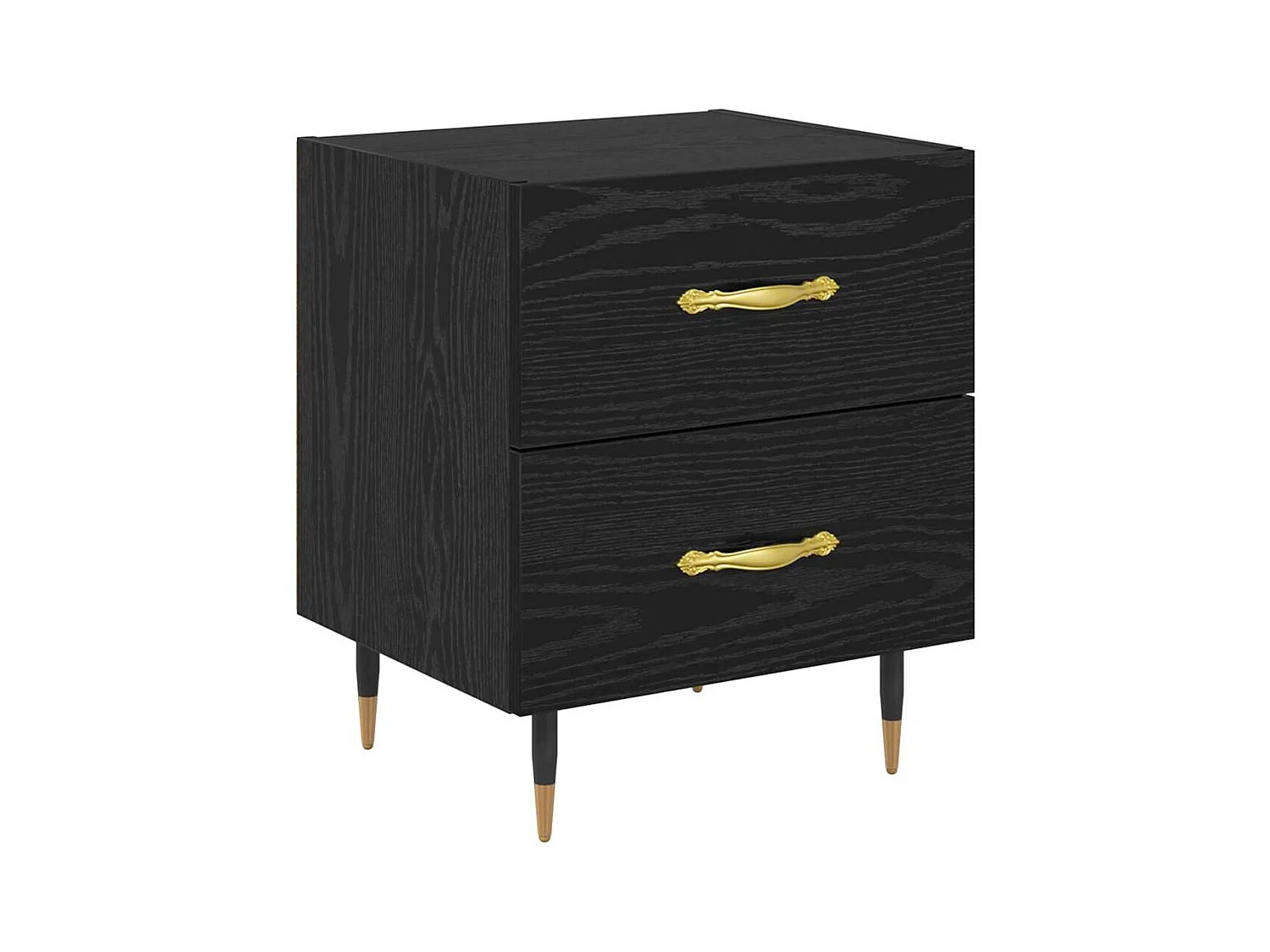 Comodino con cassetto Rovere nero 40 x 35 x 47,5 cm