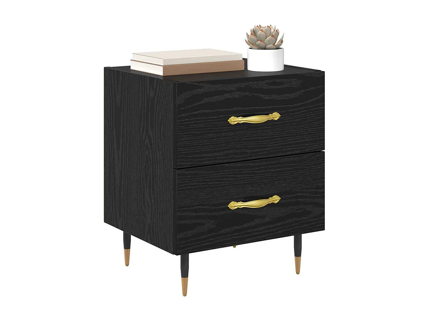 Mesilla de noche con cajón Roble negro 40 x 35 x 47,5 cm