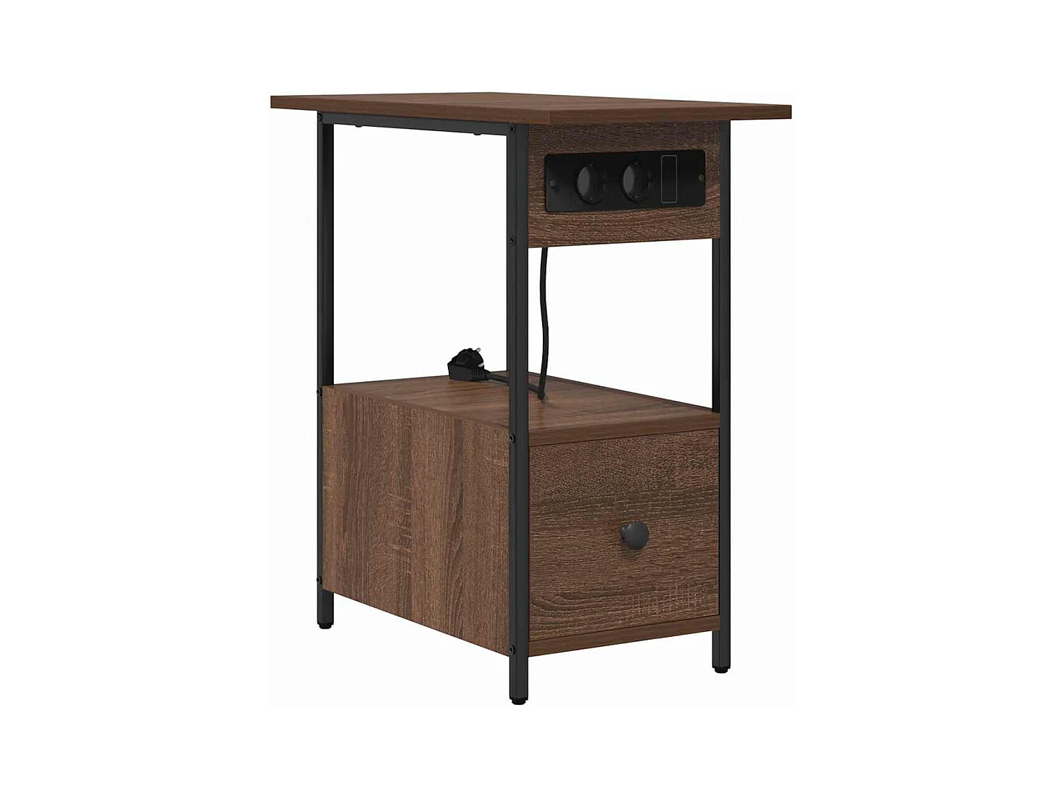 Cabinet de chevet avec tiroir Chêne marron 60 x 30 x 61 cm