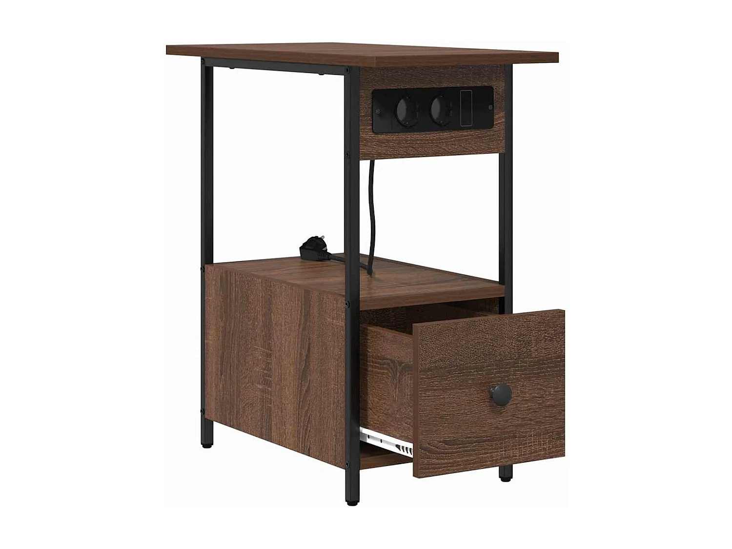 Cabinet de chevet avec tiroir Chêne marron 60 x 30 x 61 cm