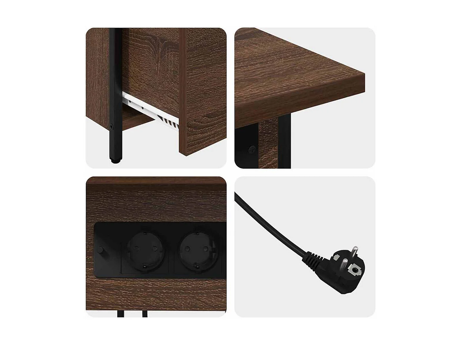 Cabinet de chevet avec tiroir Chêne marron 60 x 30 x 61 cm