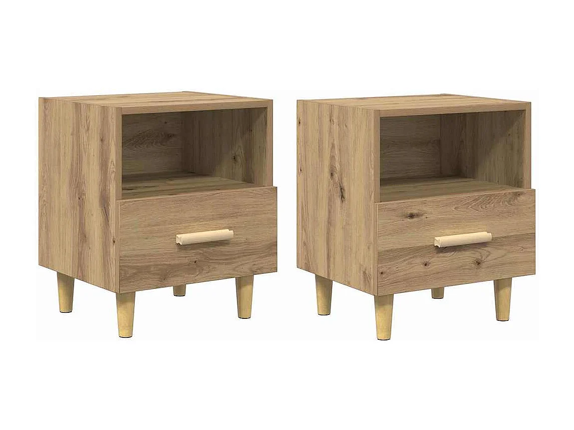 Cabinet de chevet 2 pcs chêne artisanal 40 x 35 x 47.5 cm