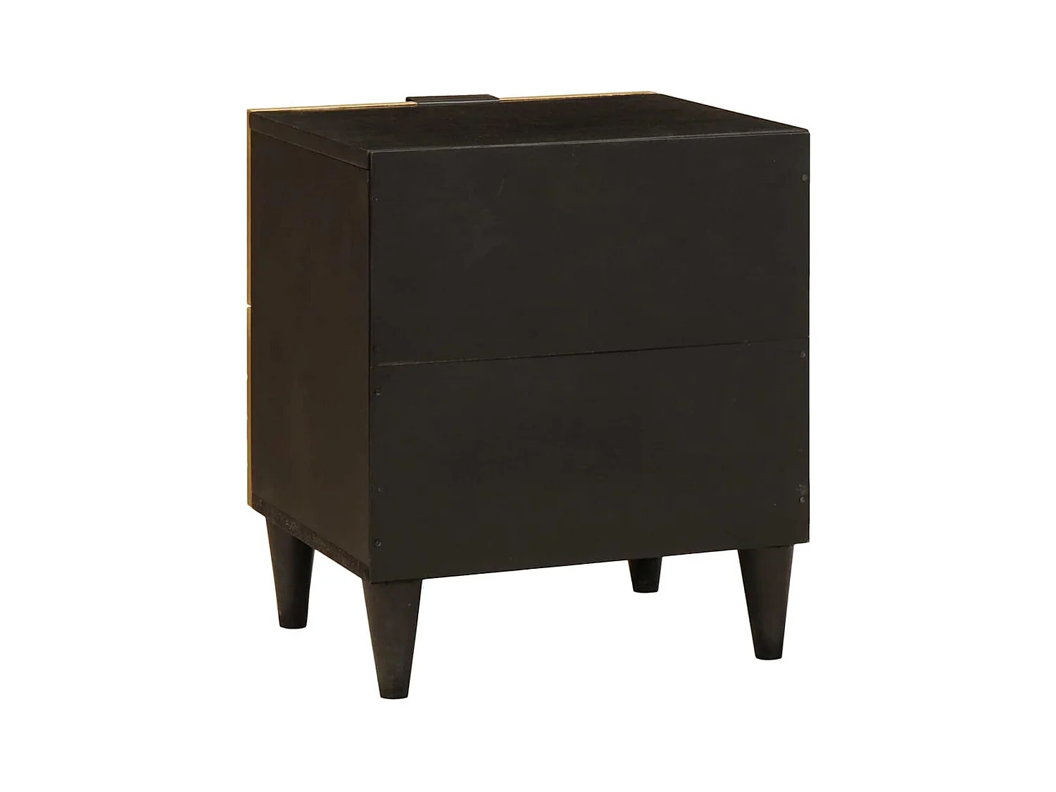 Comodino con cassetto Nero e oro 40 x 33,5 x 46 cm