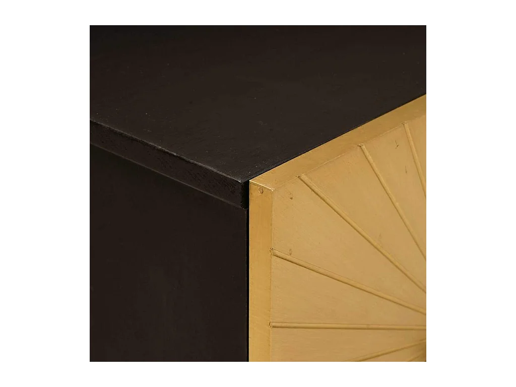 Table de chevet avec tiroir Noir et or 40 x 33.5 x 46 cm