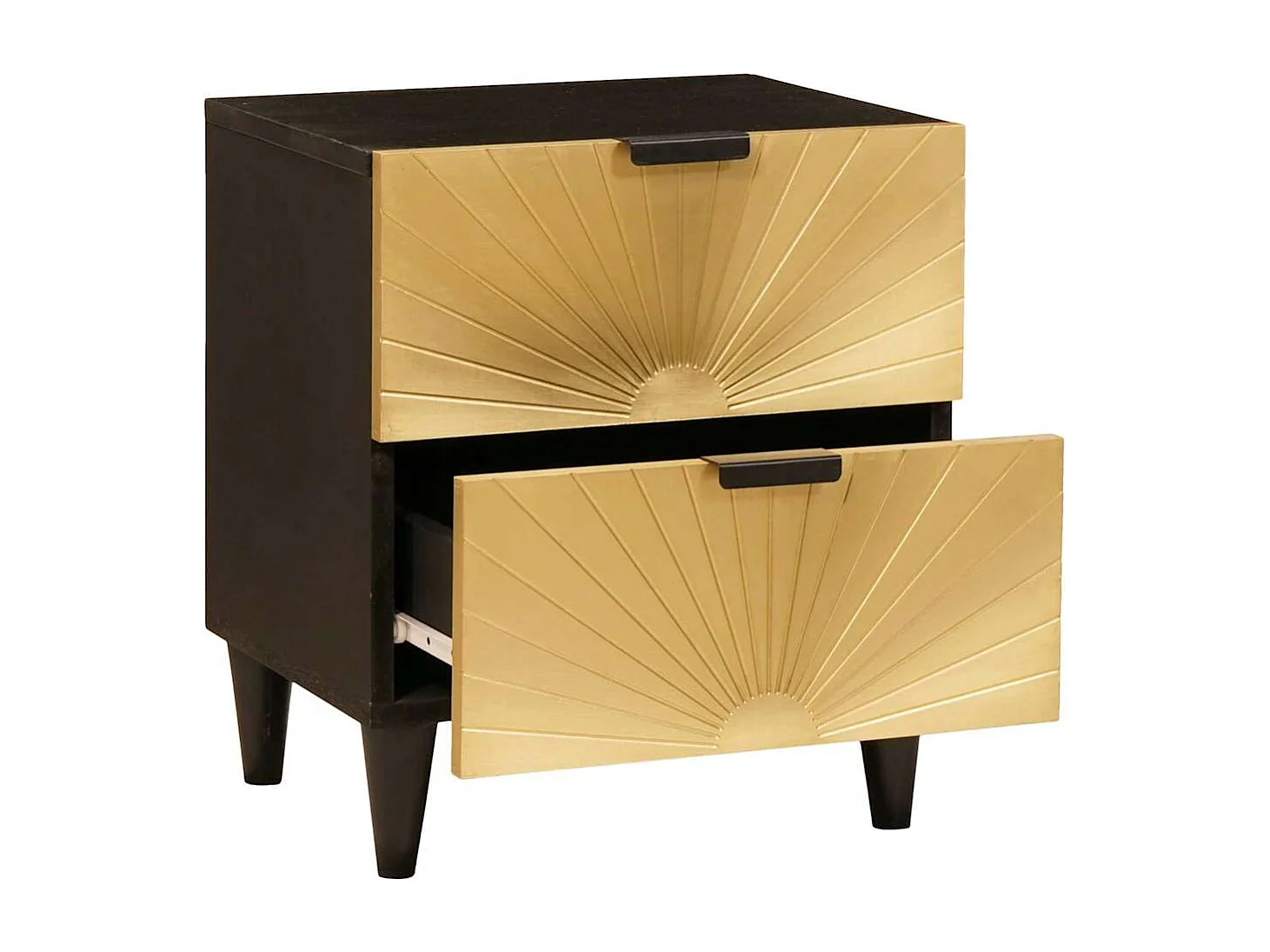 Table de chevet avec tiroir Noir et or 40 x 33.5 x 46 cm