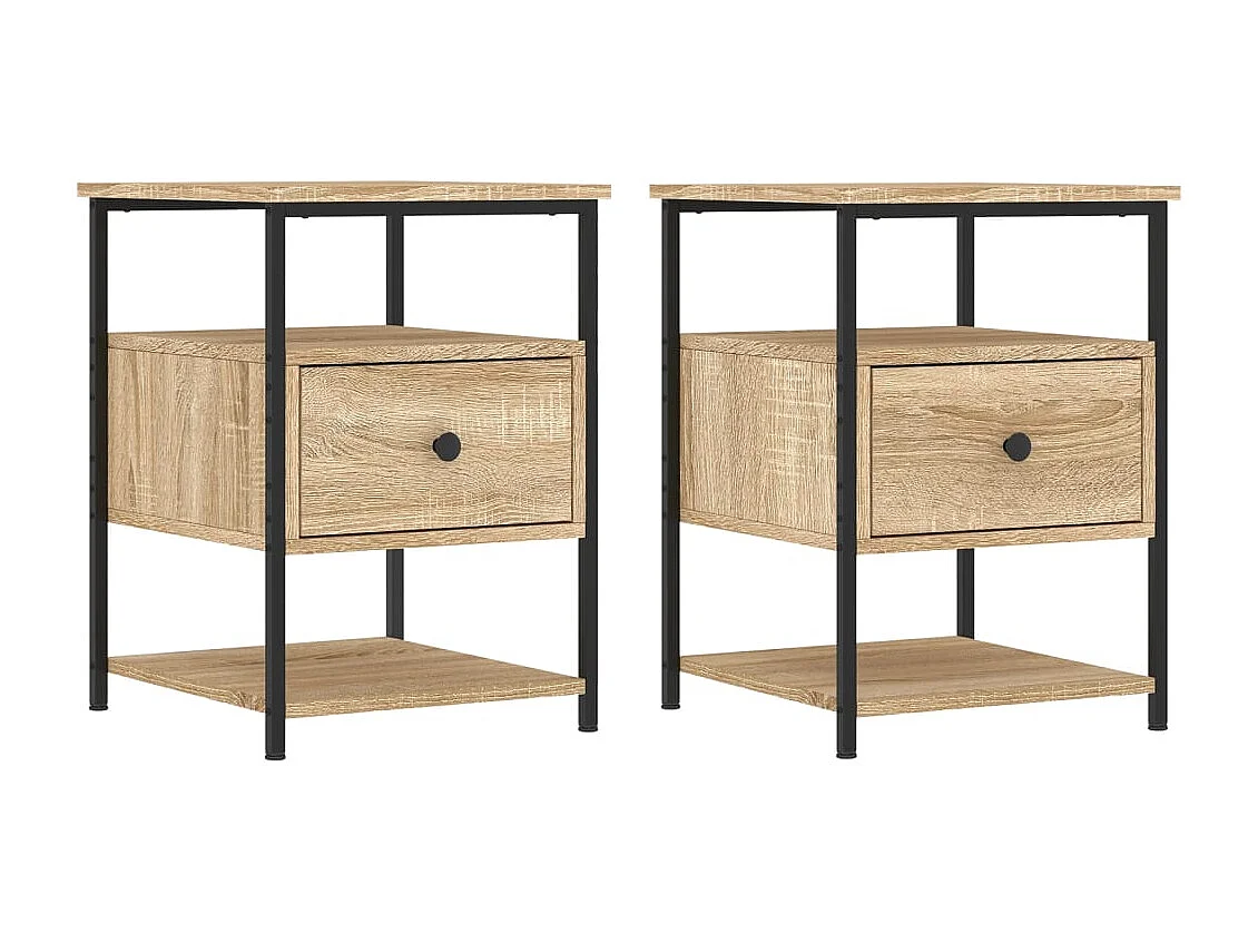 Tables de chevet 2 pcs chêne sonoma 40x42x56 cm bois ingénierie