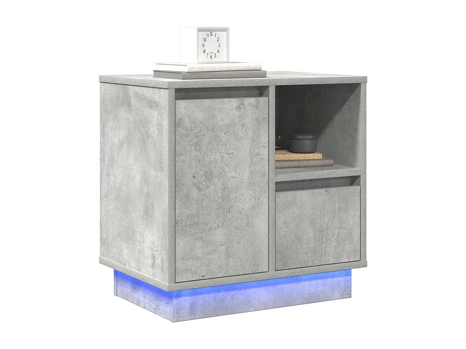 Cabinet de chevet avec 2 pcs Gris béton 50 x 34.5 x 50 cm.