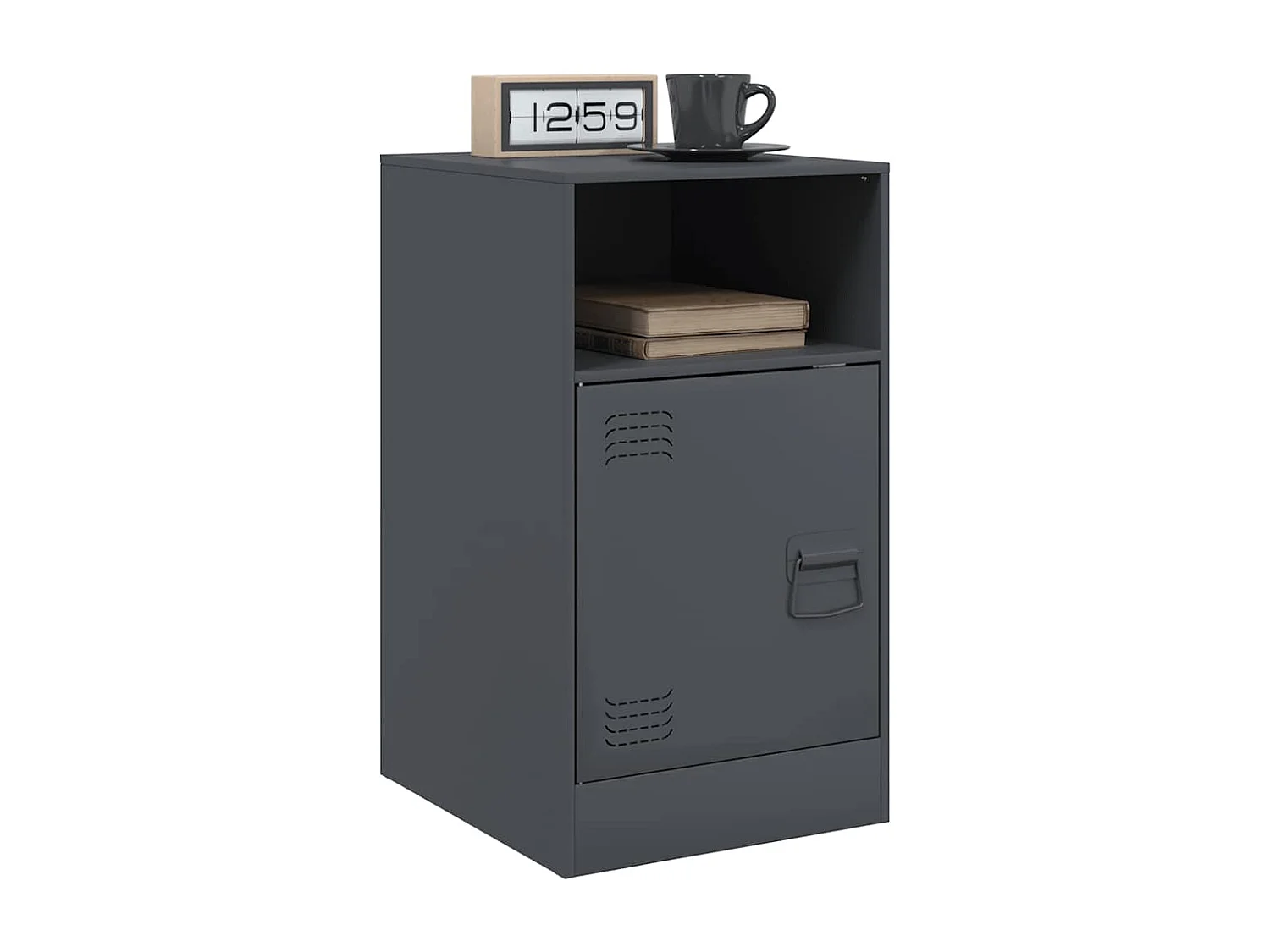 Comodino antracite 34,5x39x62 cm acciaio