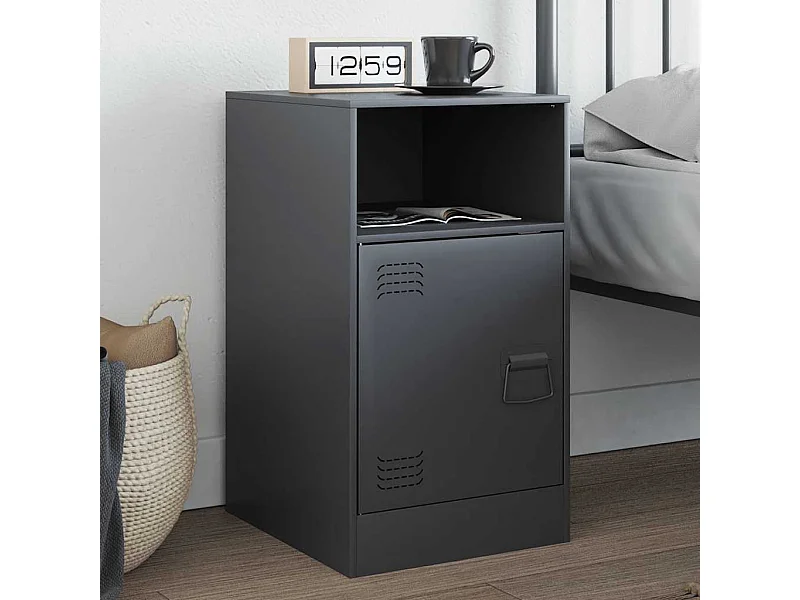 Comodino antracite 34,5x39x62 cm acciaio