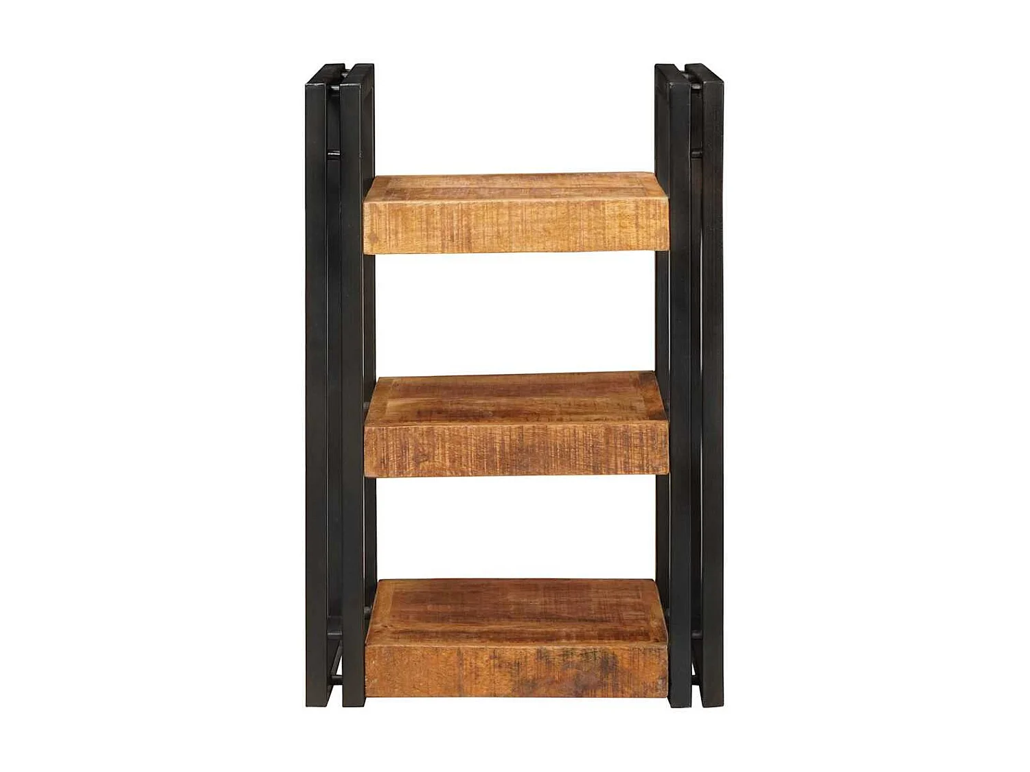 Table de chevet Marron et noir Bois de mangue massif